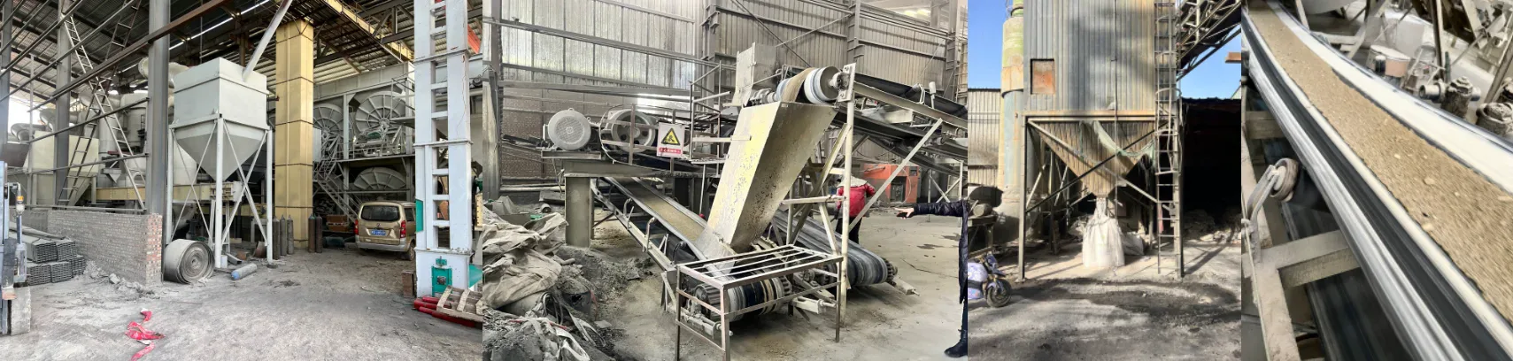 Conveyor line, bagging area and dust extraction equipment at a bentonite cat litter plant in China