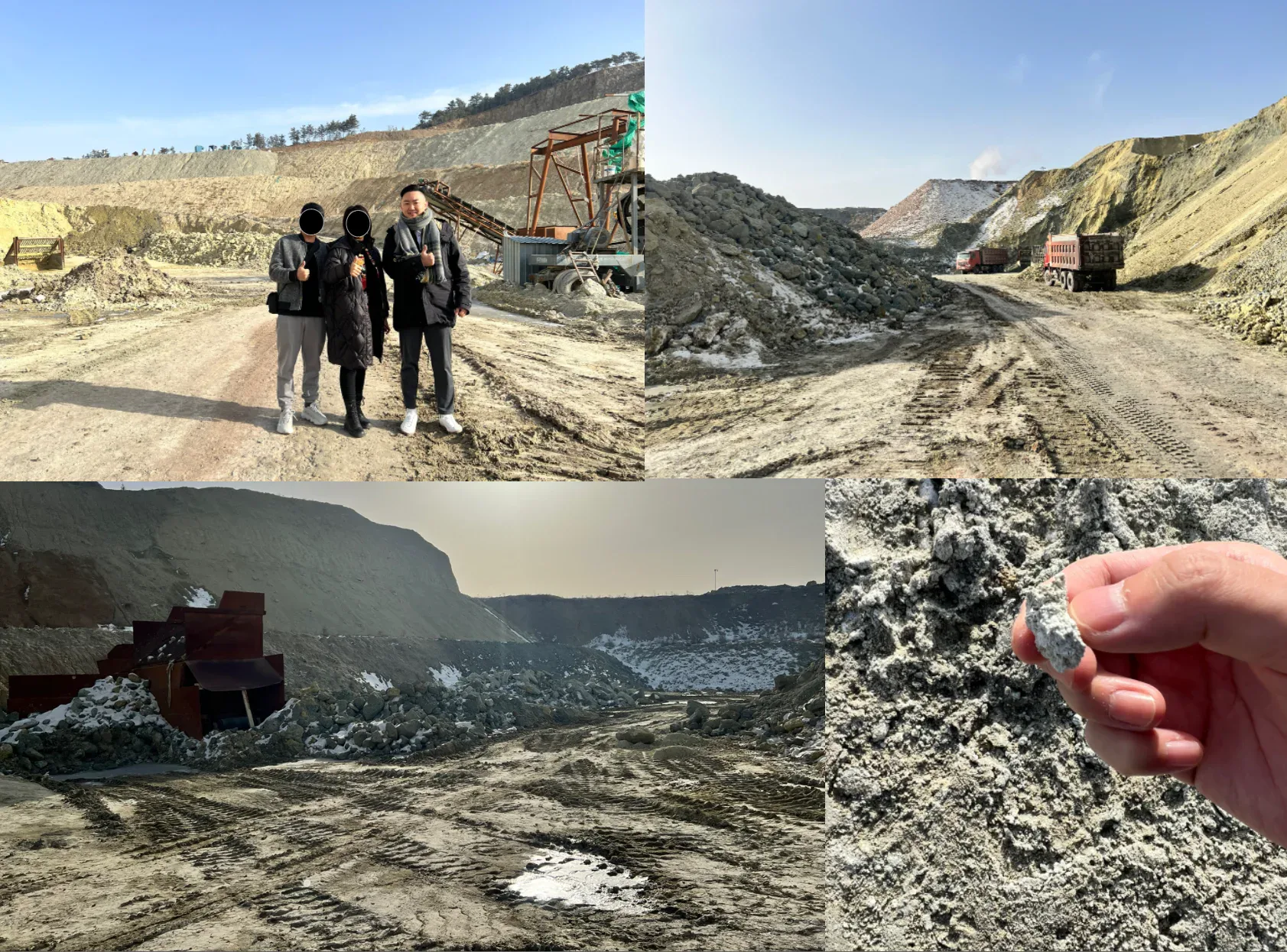 At a bentonite mine site in Inner Mongolia with the plant owner and staff